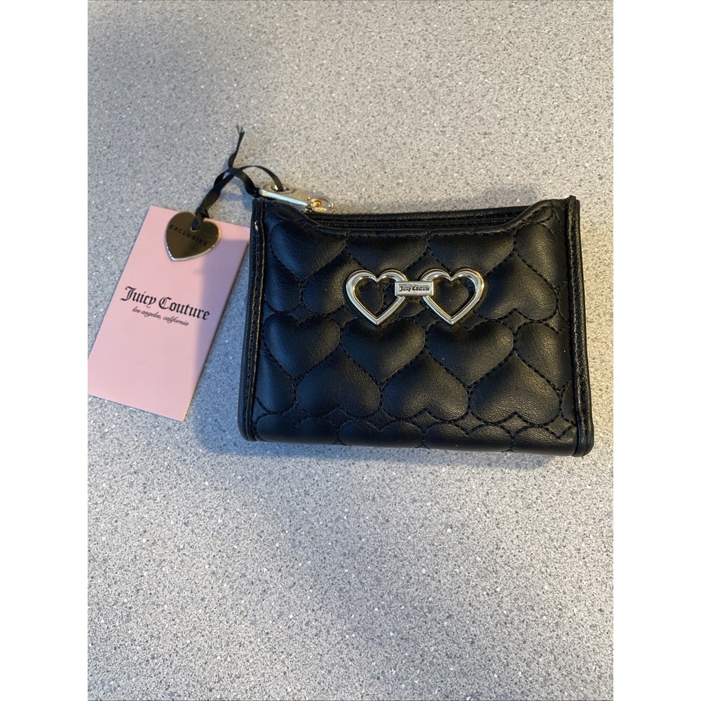 Juicy Couture Straight From The Heart Bifold Wallet Liquorice Black NWT Glam‎